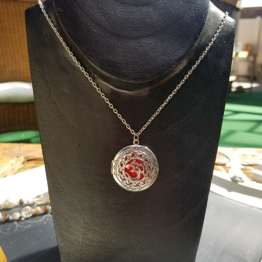 Om Locket Necklace for essential oil diffuser